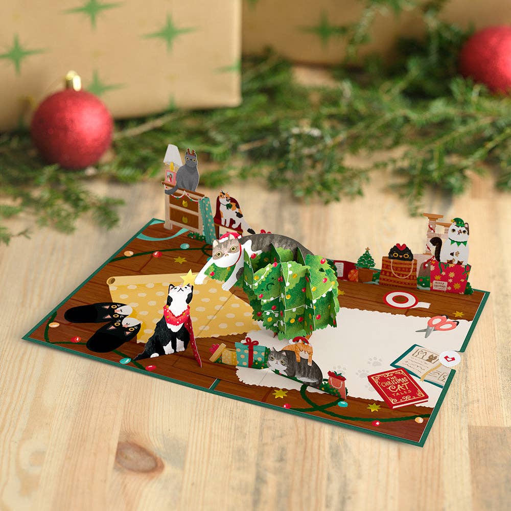 Meowy Little Christmas Cats Love Pop Card