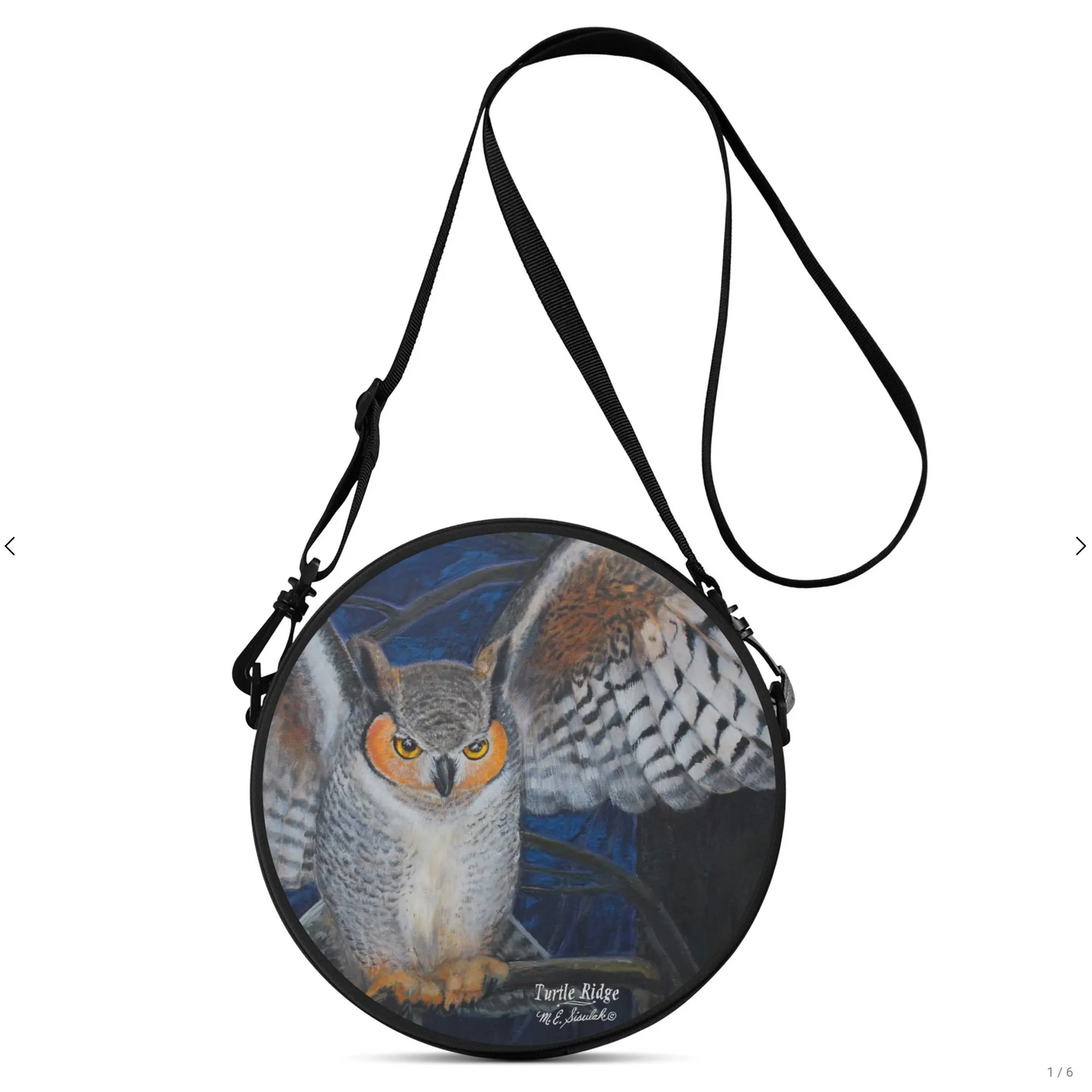 Round Canvas Bag - Owl