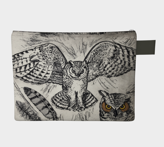 Horned Owl Canvas Pouch