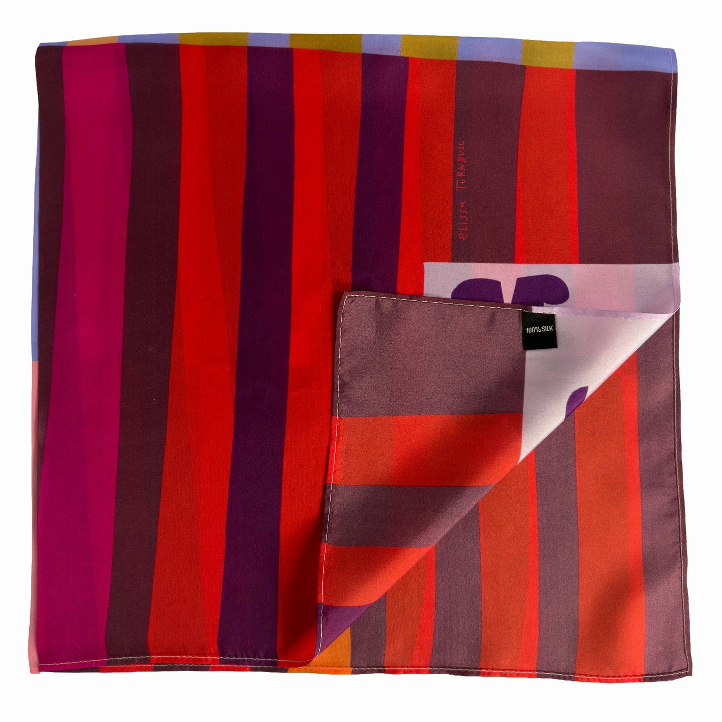 Voyager Silk Scarf - Red Colorblock Scarf