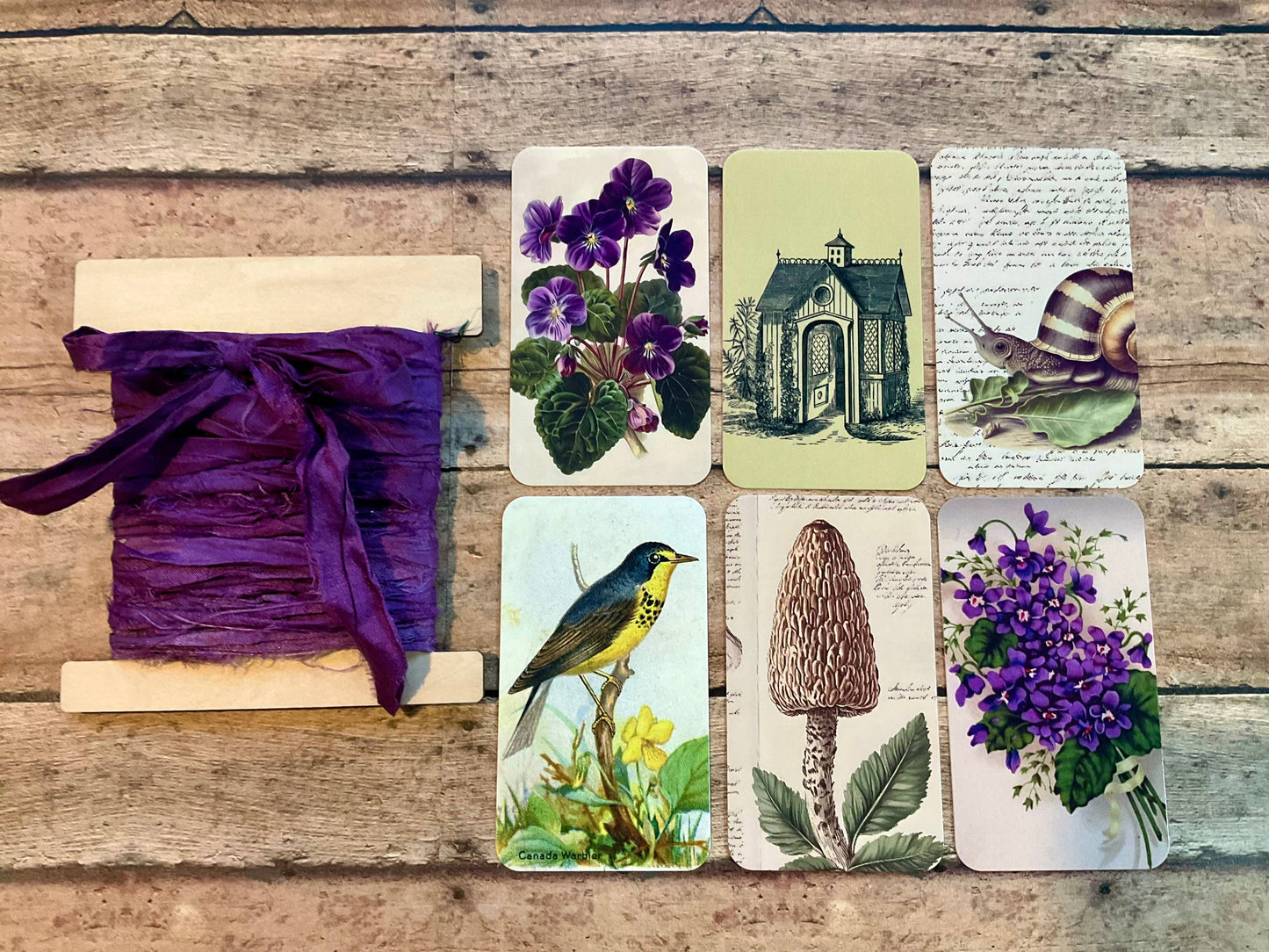 Gift Wrap Set - PLUM Vintage Violets