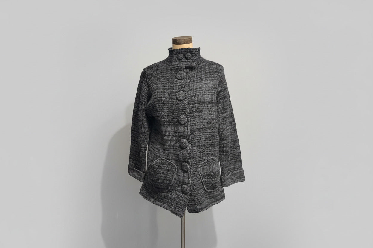 Hand knit merino wool jacket