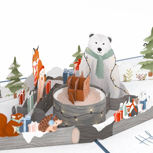 Holiday Woodland Animals Love Pop Card