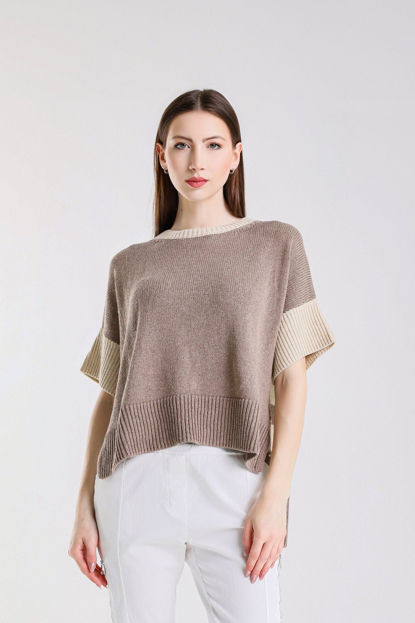 Mare Striped High/Low Sweater
