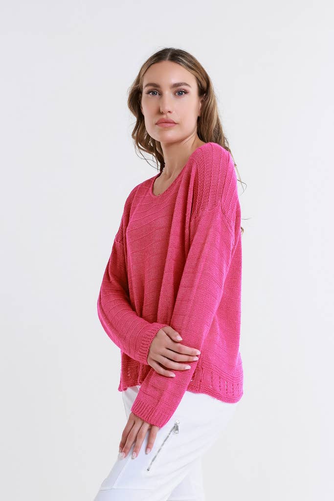 Cheryl Ribbed Linen Blend Sweater