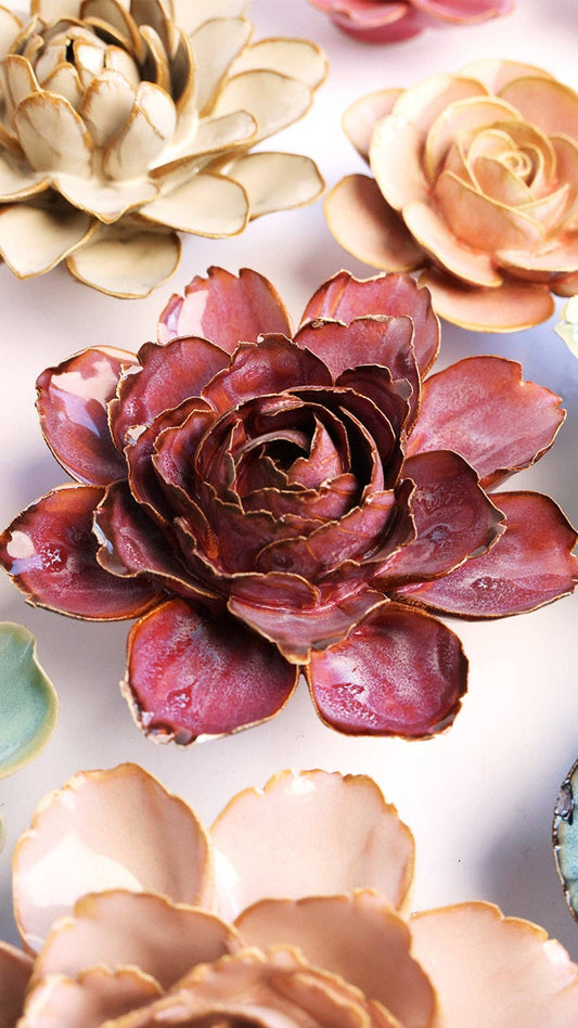 Camellia Wall Art Ceramic Flower