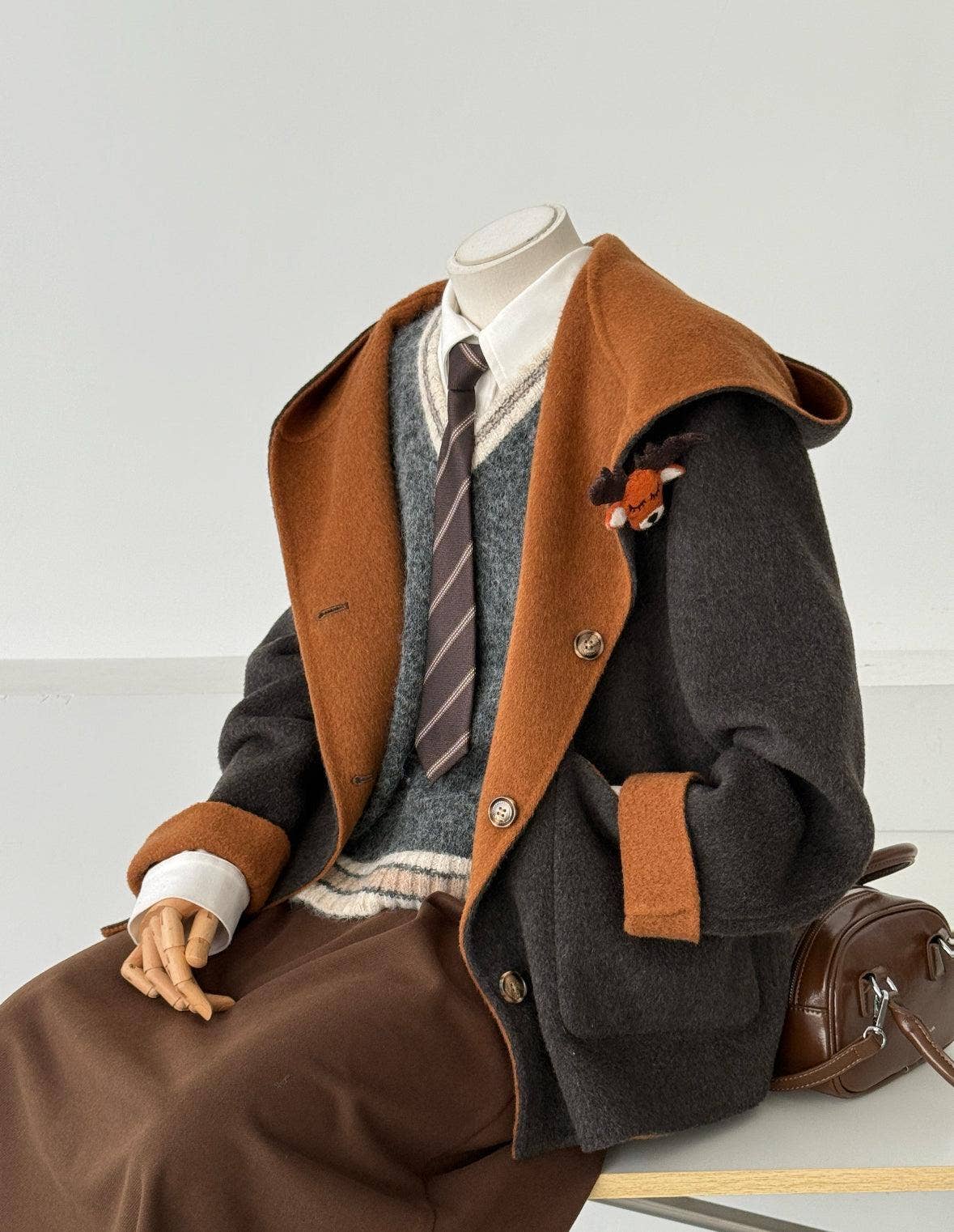 Milo Reversible Hooded Wool Jacket