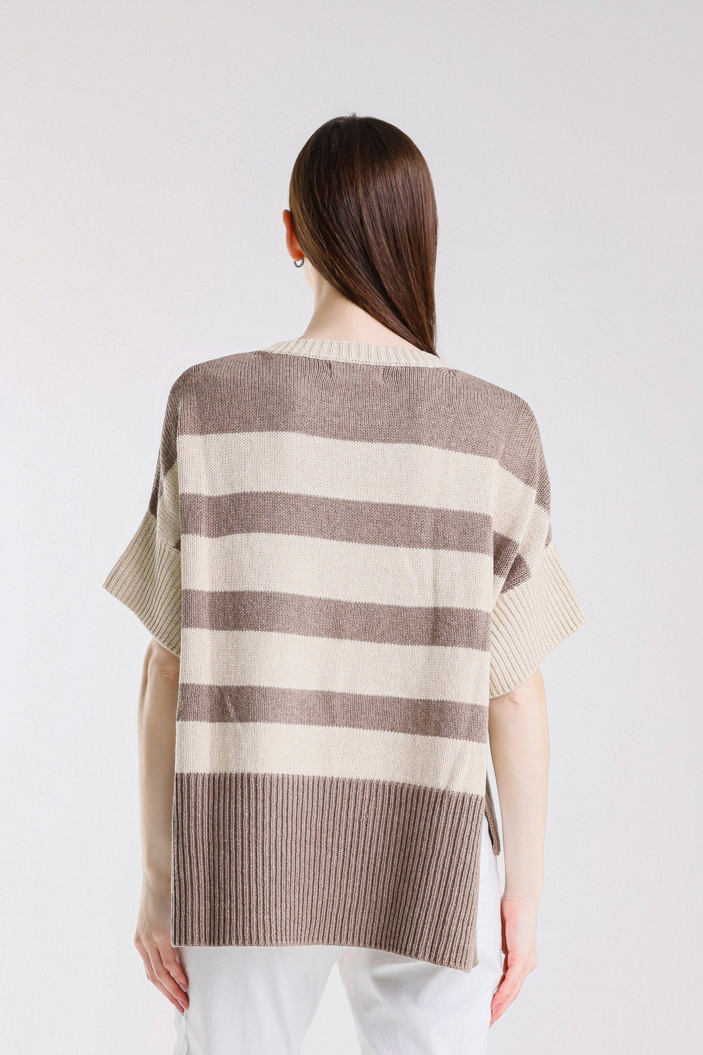 Mare Striped High/Low Sweater