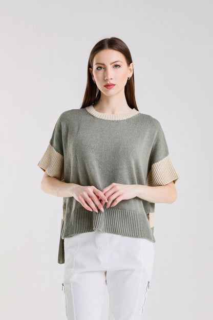 Mare Striped High/Low Sweater