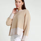 Lisette Long Sleeve Melange Trim Sweater (BLS160)