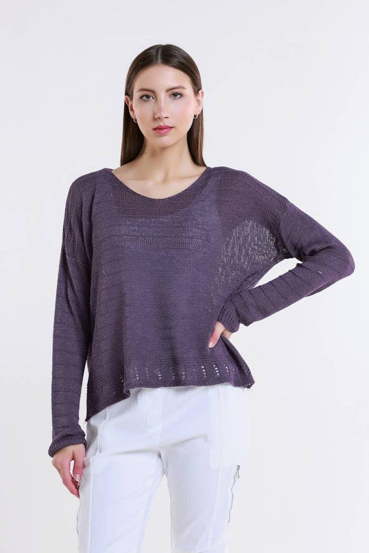 Cheryl Ribbed Linen Blend Sweater