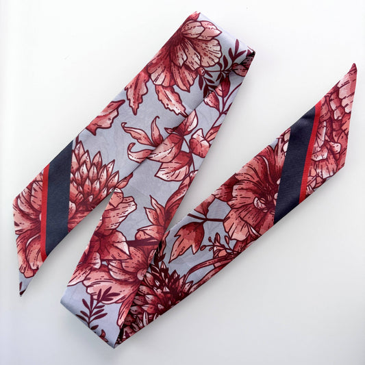 SKINNY SILK SCARF | Inked Rose