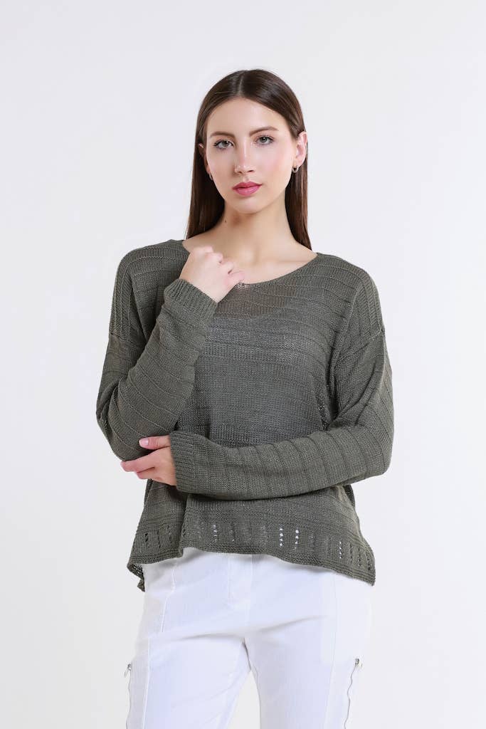 Cheryl Ribbed Linen Blend Sweater