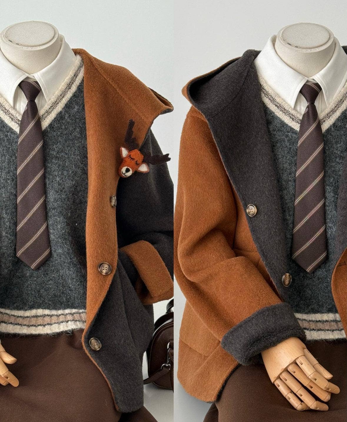 Milo Reversible Hooded Wool Jacket