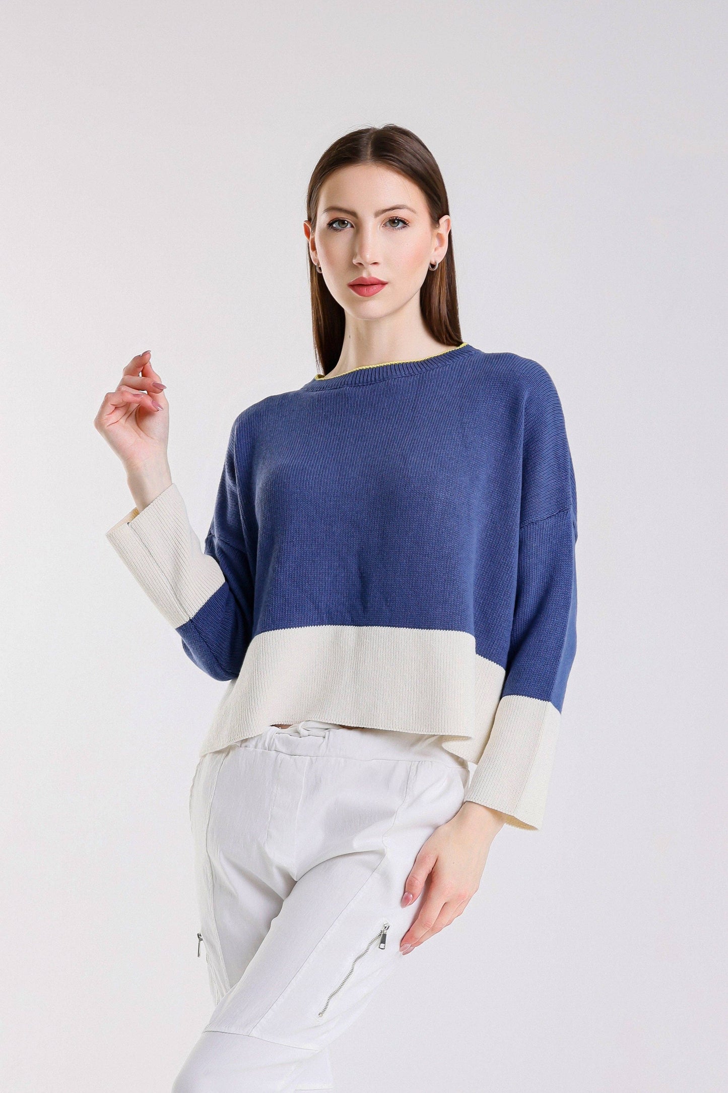 Clarice Contrast Hem Sweater