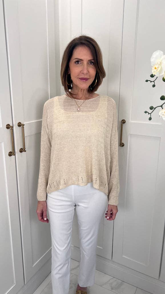 Cheryl Ribbed Linen Blend Sweater