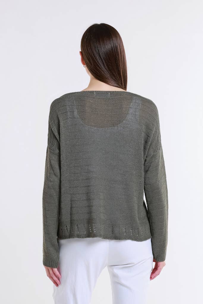 Cheryl Ribbed Linen Blend Sweater