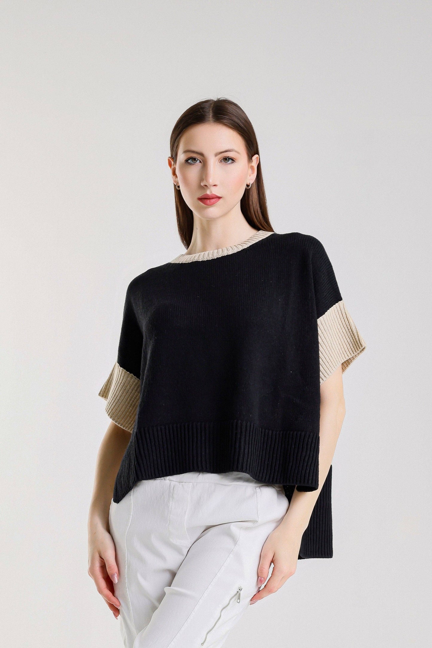 Mare Striped High/Low Sweater