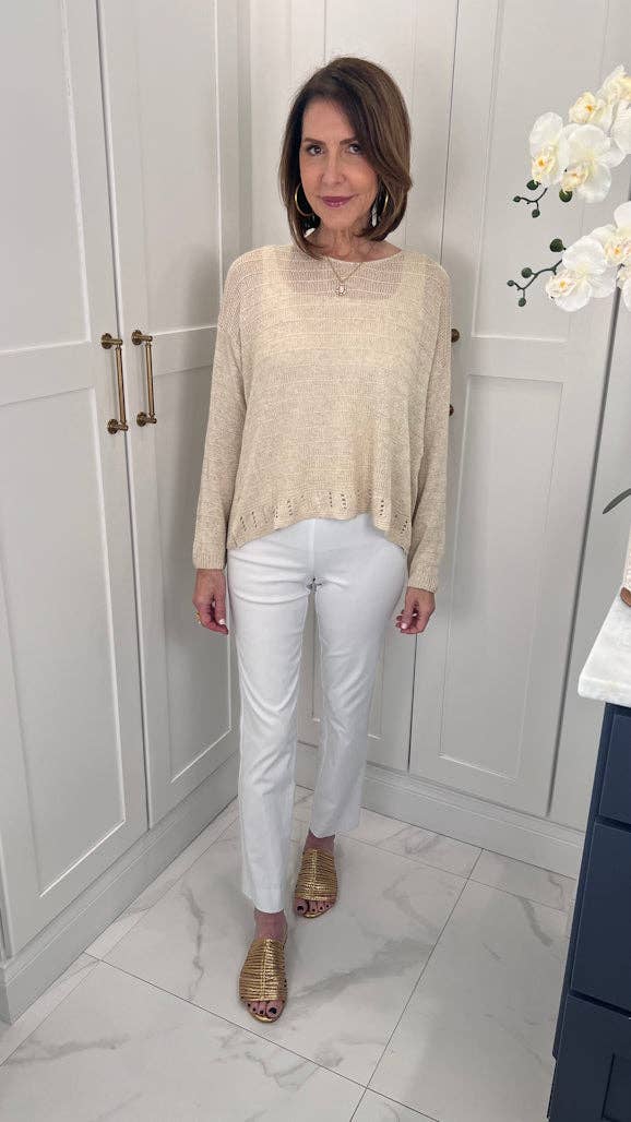 Cheryl Ribbed Linen Blend Sweater