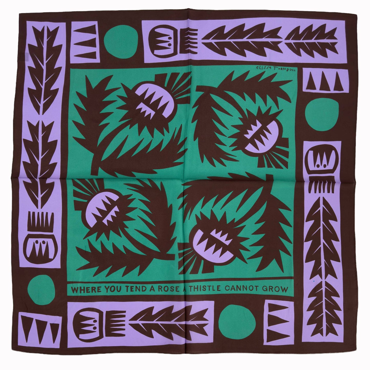 Voyager Silk Scarf - Wild Thistle Purple & Green