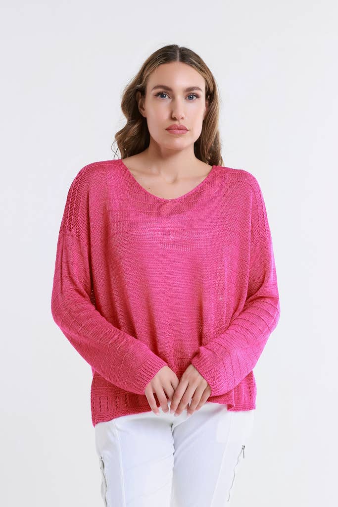 Cheryl Ribbed Linen Blend Sweater