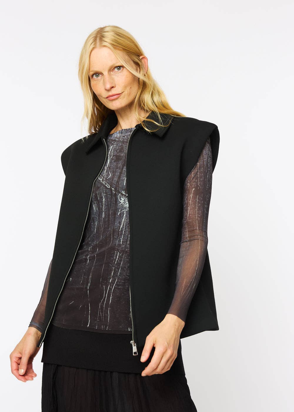 Nocturnal Bloom - Florence Double Sheer Top