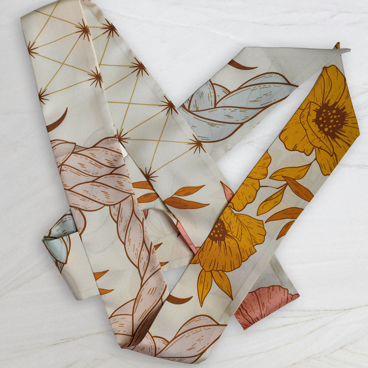 SKINNY SILK SCARF - Prairie Dawn