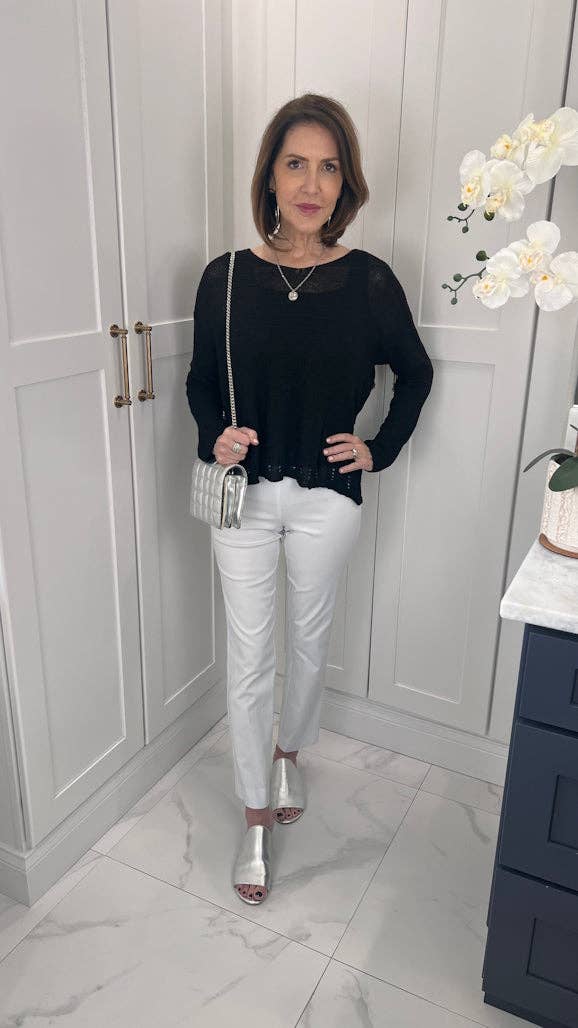 Cheryl Ribbed Linen Blend Sweater