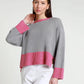 Lisette Long Sleeve Melange Trim Sweater (BLS160)