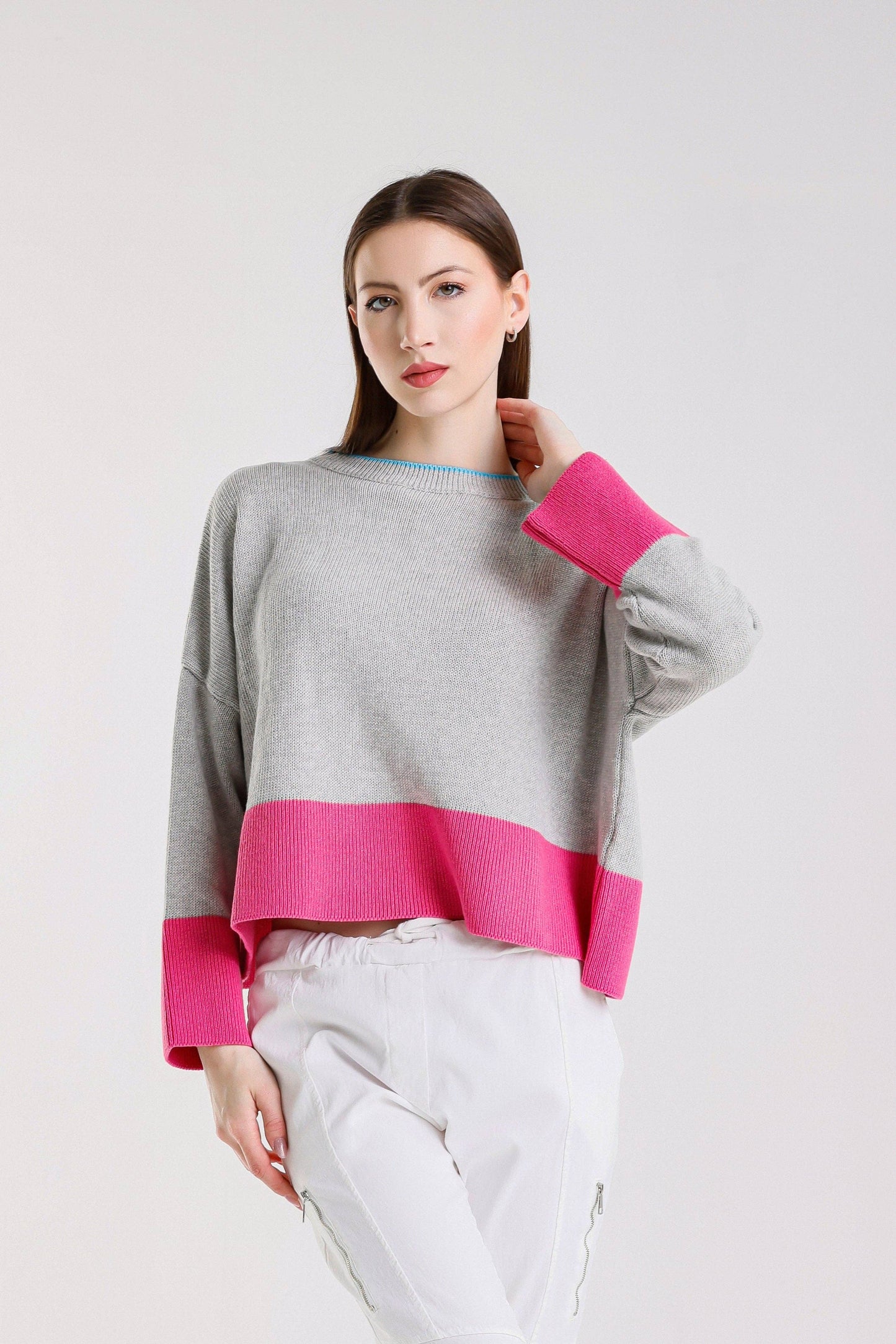 Clarice Contrast Hem Sweater