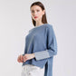 Lisbeth Contrast Neck Hi/Low Sweater