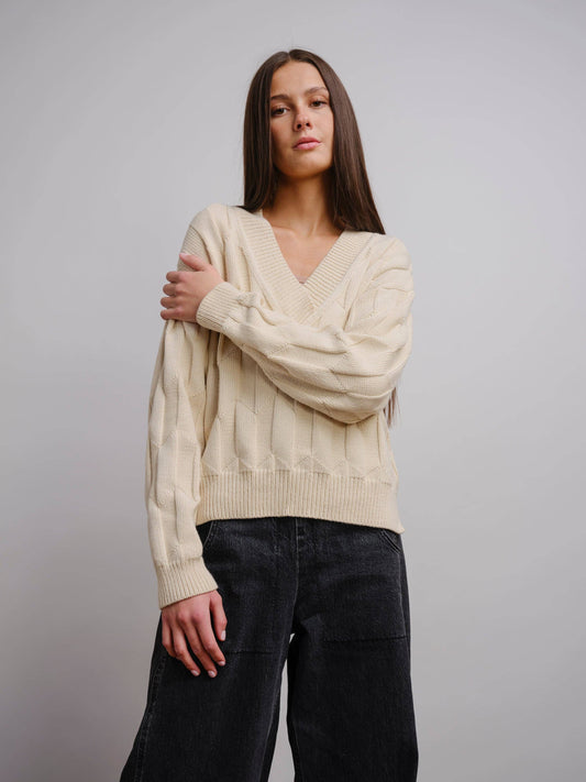 Lilly Chevron V-Neck Sweater