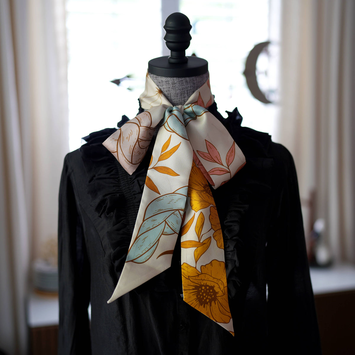 SKINNY SILK SCARF - Prairie Dawn