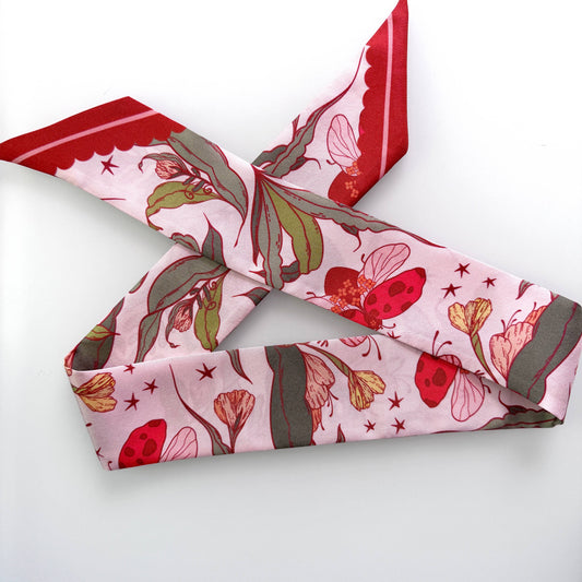 SKINNY SILK SCARF | Lady Bug Fleur