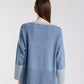 Lisbeth Contrast Neck Hi/Low Sweater