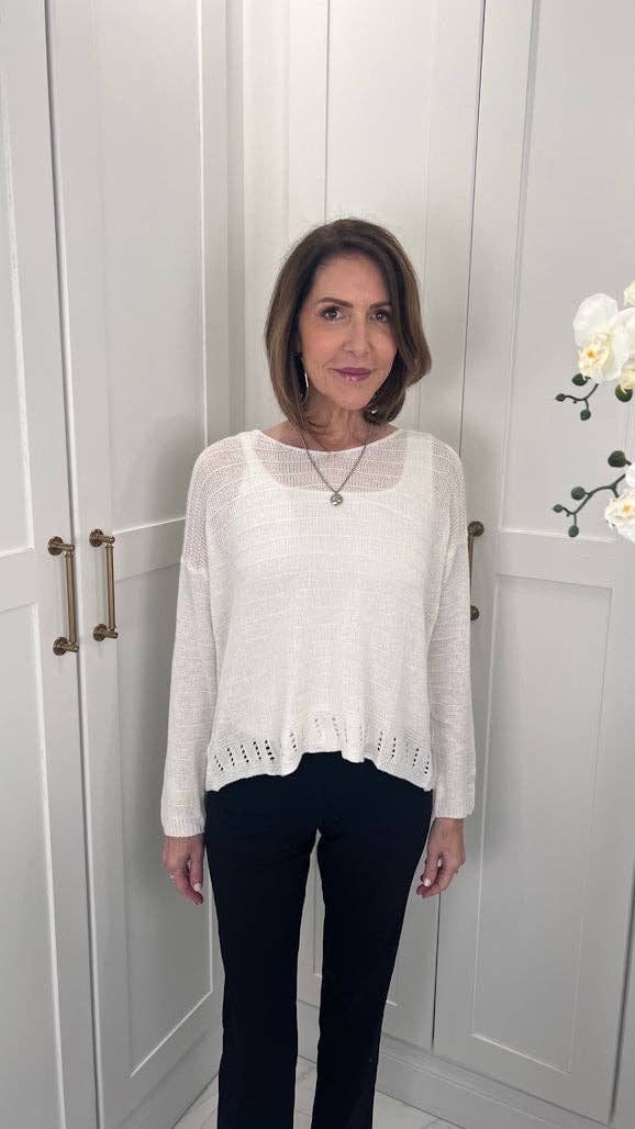 Cheryl Ribbed Linen Blend Sweater