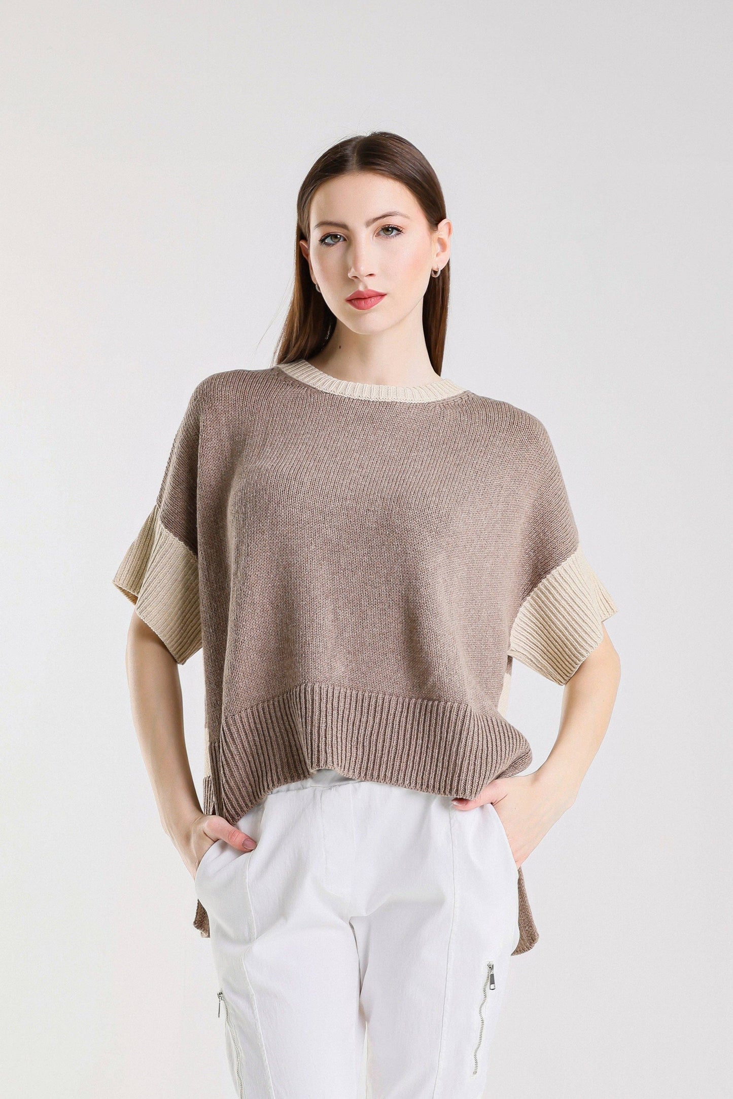 Mare Striped High/Low Sweater