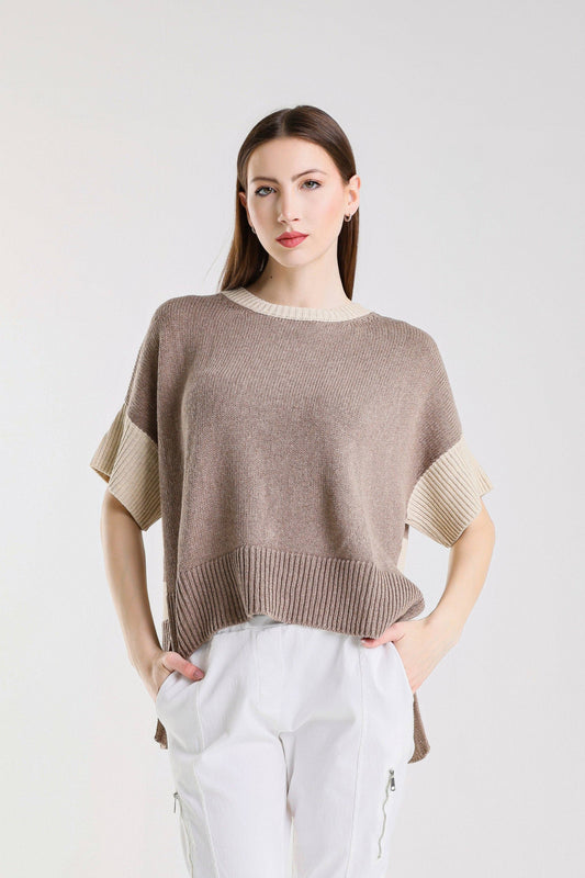 Mare Striped High/Low Sweater