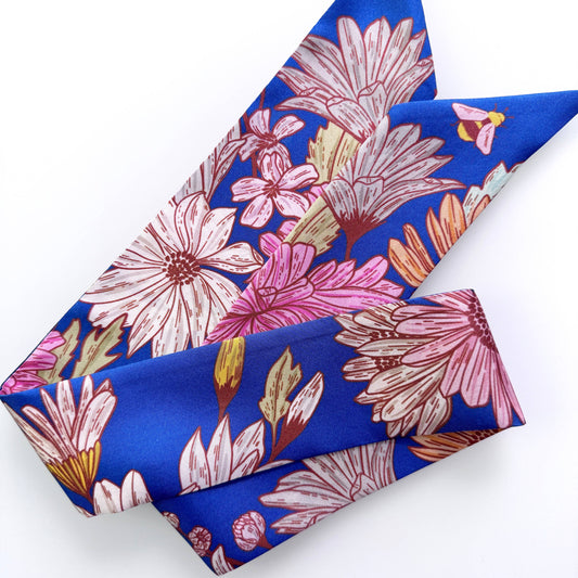 SKINNY SILK SCARF | Floral Buzz