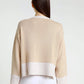 Lisette Long Sleeve Melange Trim Sweater (BLS160)