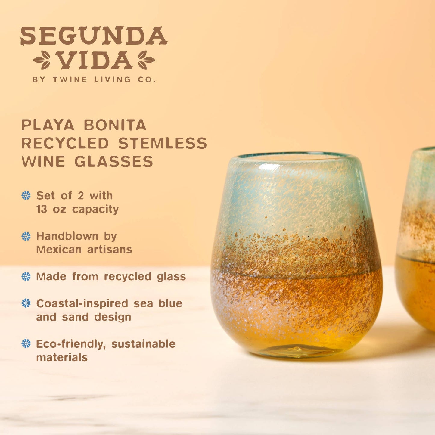 Segunda Vida Recycled Wine Glasses