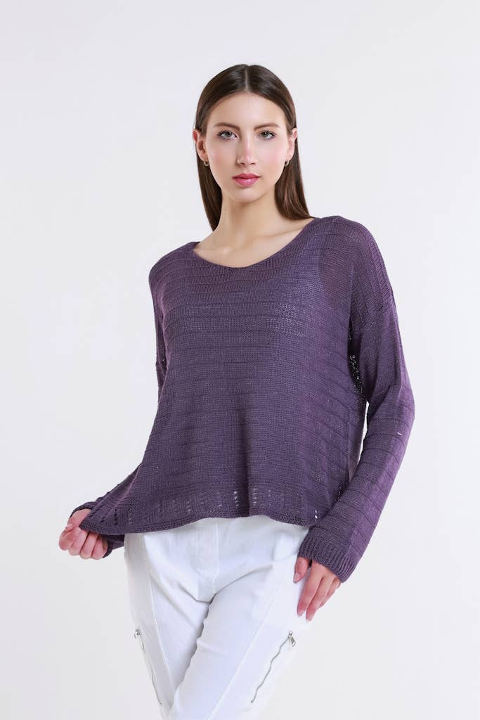 Cheryl Ribbed Linen Blend Sweater
