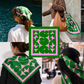 Voyager Scarf - Green and Pink Geometric