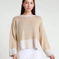 Lisette Long Sleeve Melange Trim Sweater (BLS160)