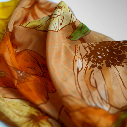 SILK COTTON SCARF - Burnished Bloom