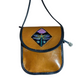 Brown leather crossbody bag with embossed design
