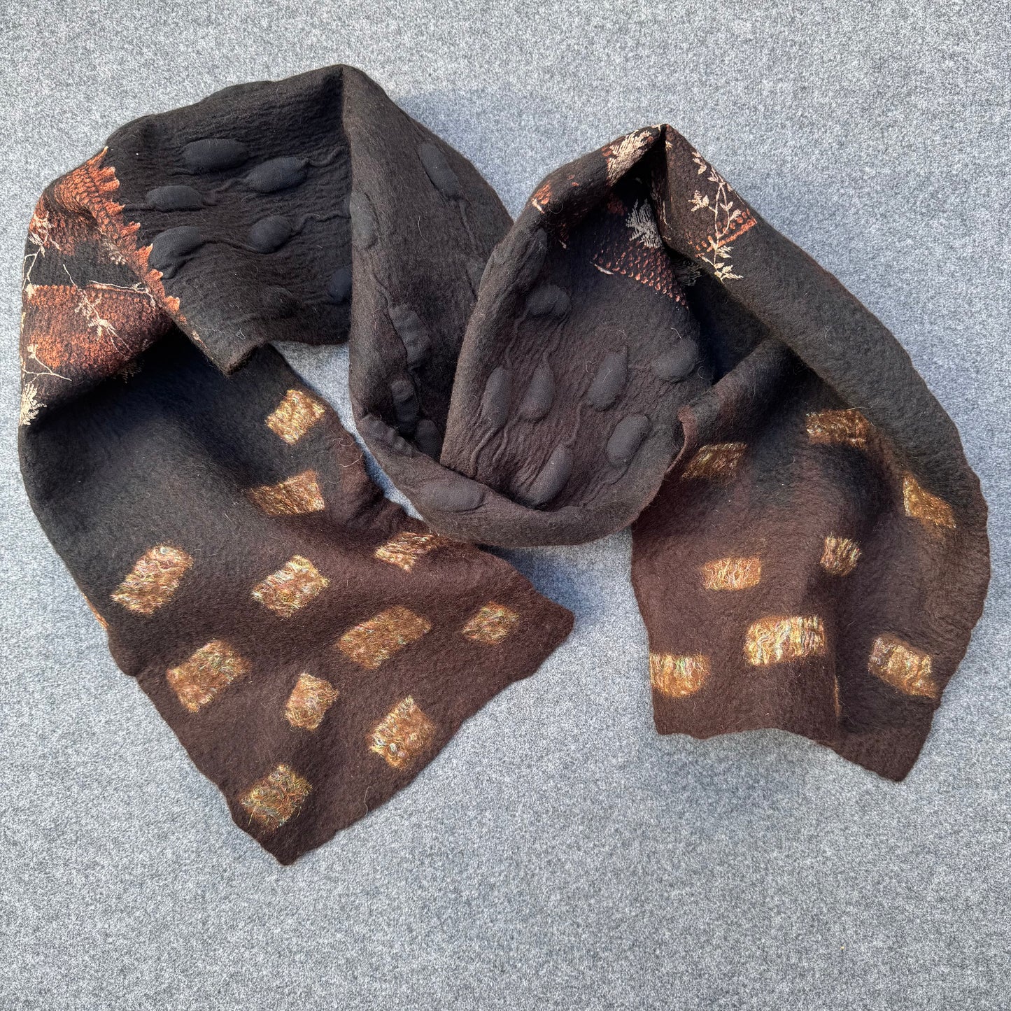 Dark brown merino wool uni scarf