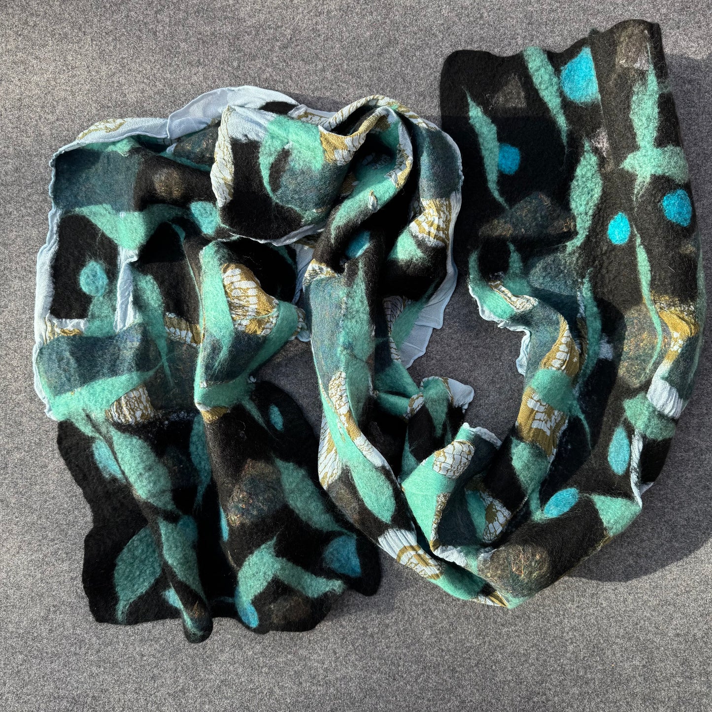 100% nuno felting in silk and wool