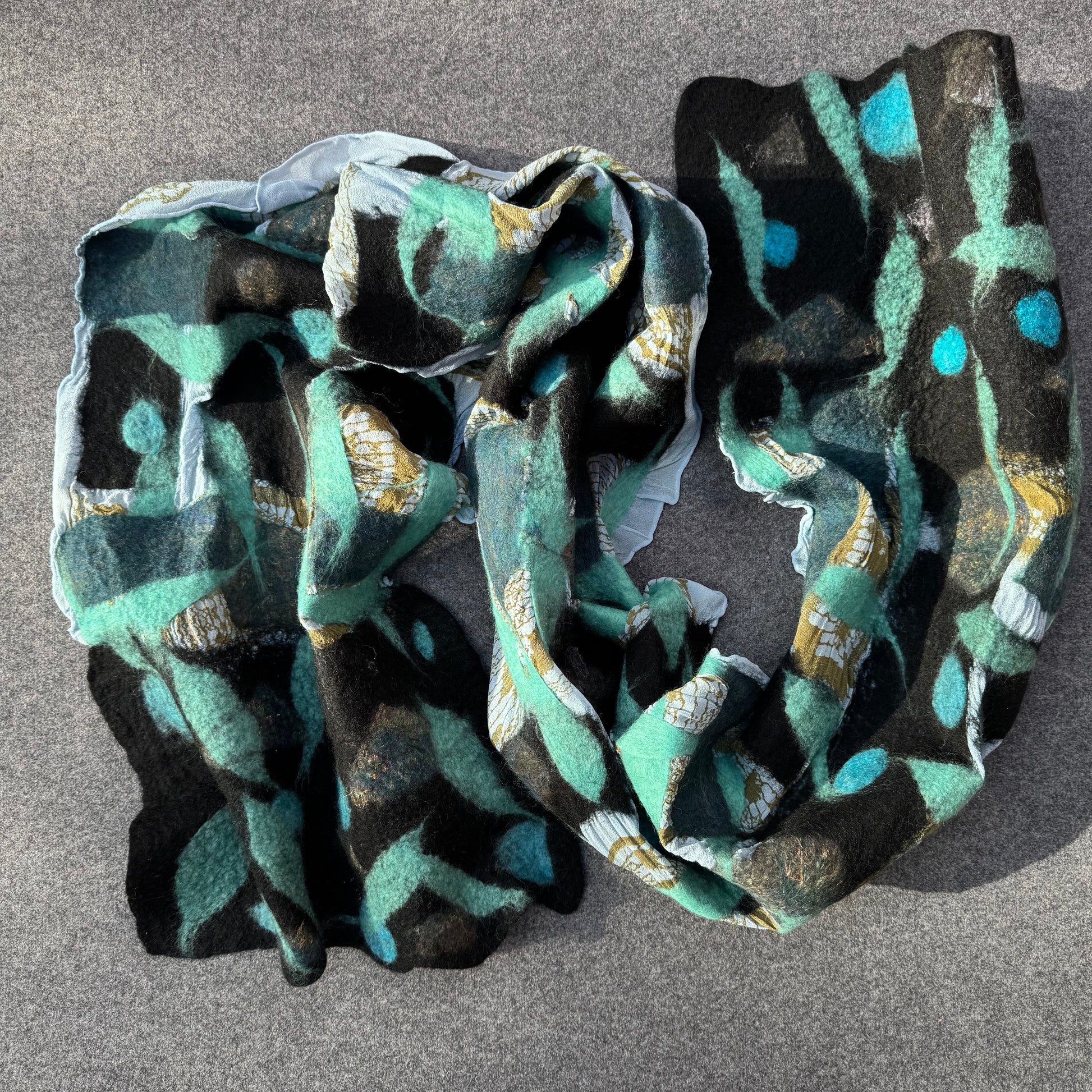 100% nuno felting in silk and wool