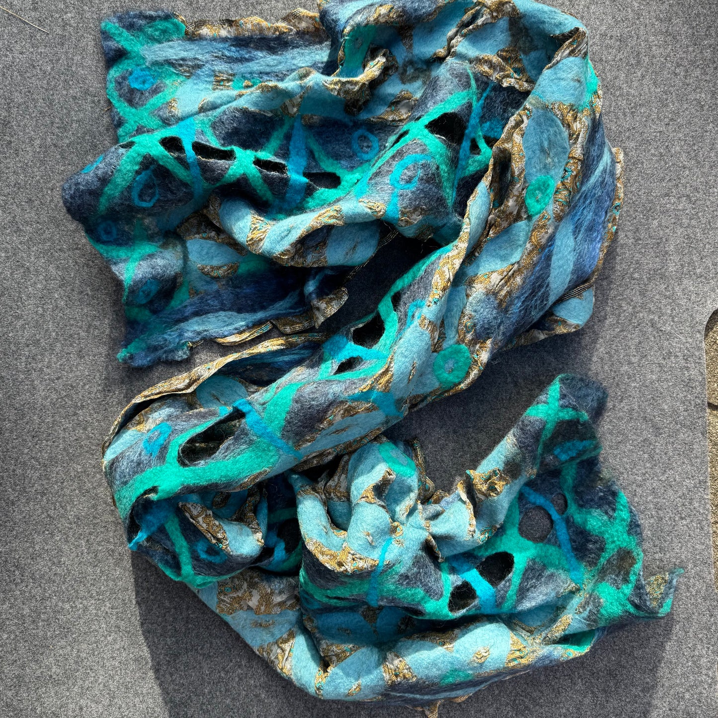 100% silk wool nuno felting